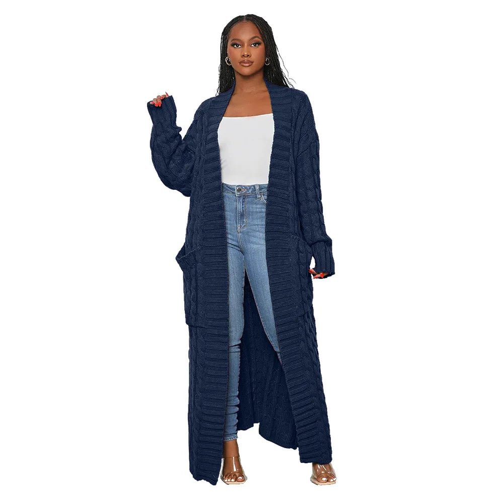 Ribbed Knit Sweater Coat Jacket for Women - Polendo Design
