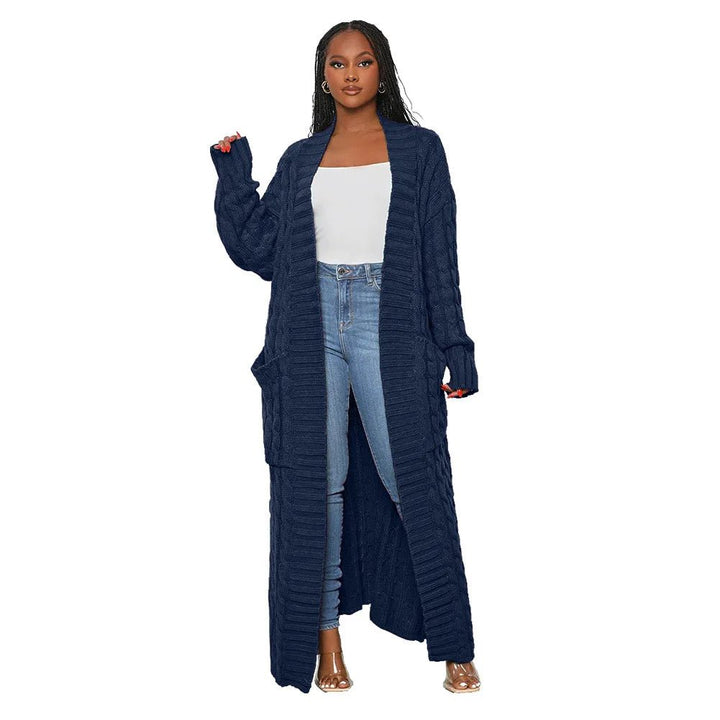 Ribbed Knit Sweater Coat Jacket for Women - Polendo Design
