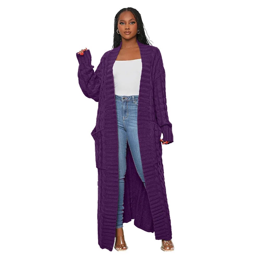 Ribbed Knit Sweater Coat Jacket for Women - Polendo Design