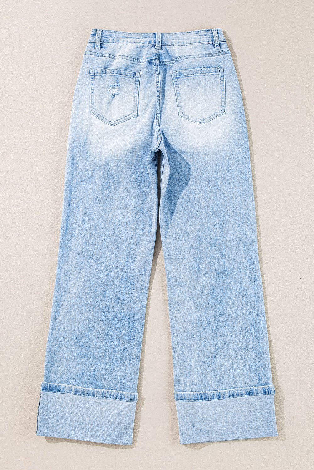 Saige Wash Distressed Straight Jeans - Polendo Design