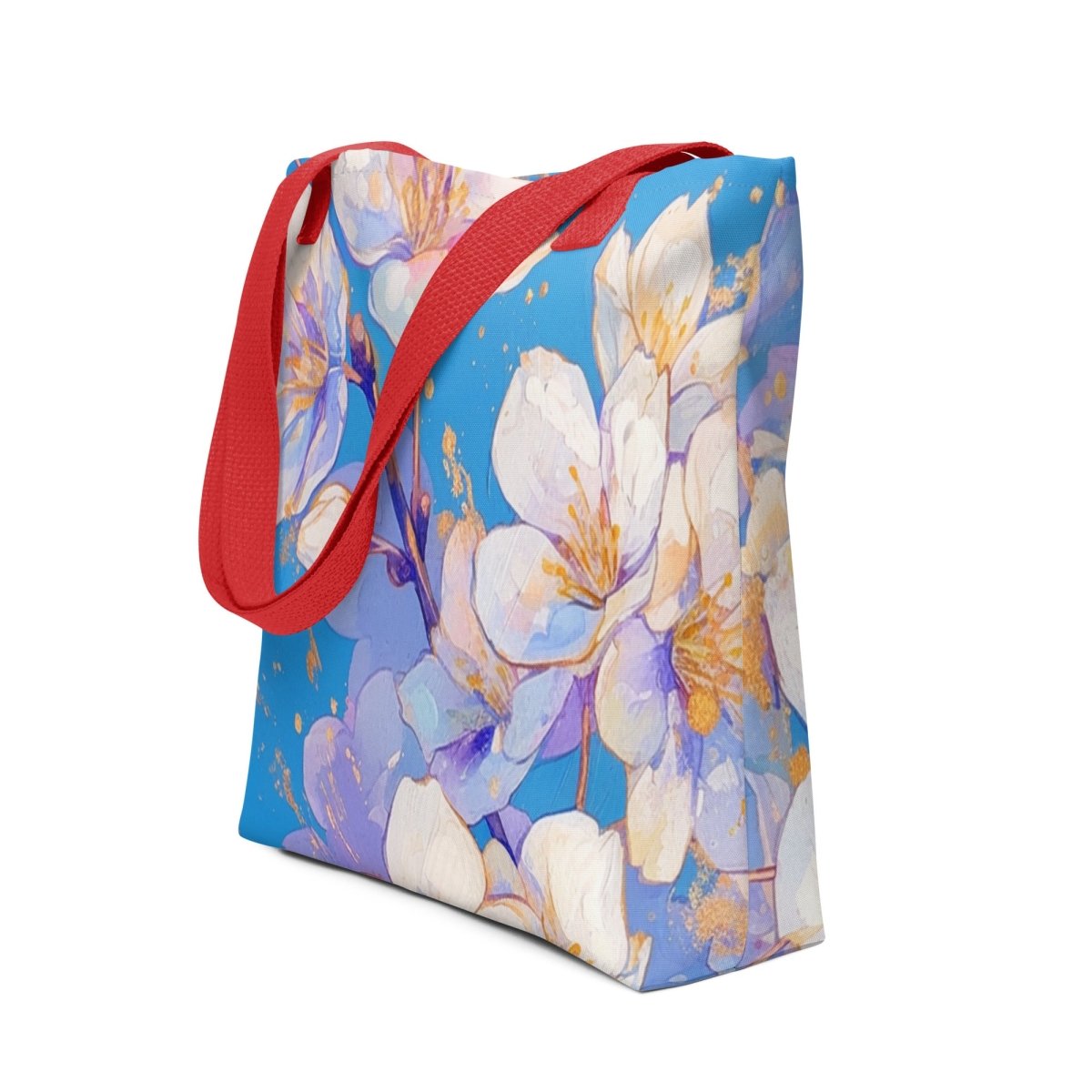 Sky Magnolia Bloom Floral Tote Bag - Polendo Design Sky Magnolia Bloom floral tote bag
