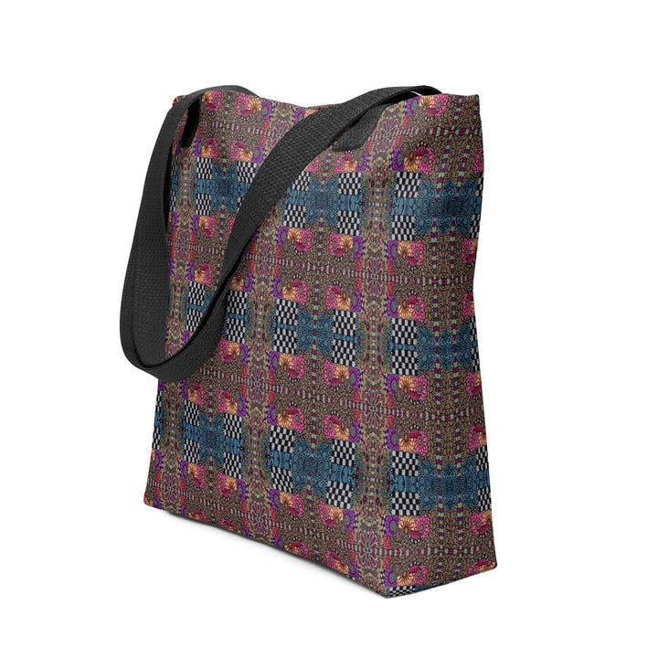 Checker Bloom Tote Bag – Colorful Pattern Carry Bag - Polendo Design tote bag