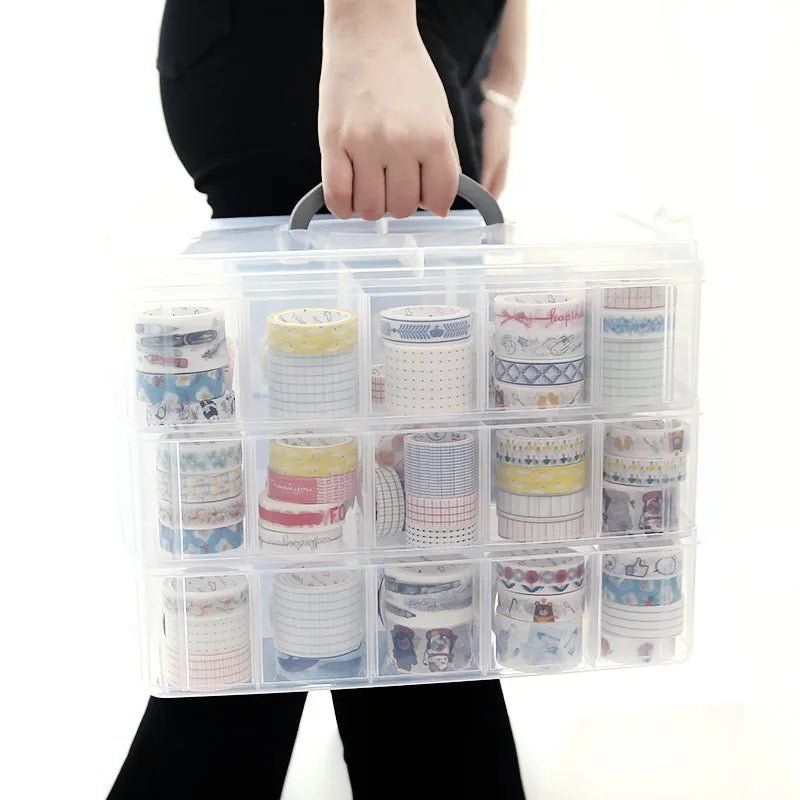 Transparent Storage Box (3-Tier) – Organizer for Washi Tape & Stationery - Polendo Design transparent storage box