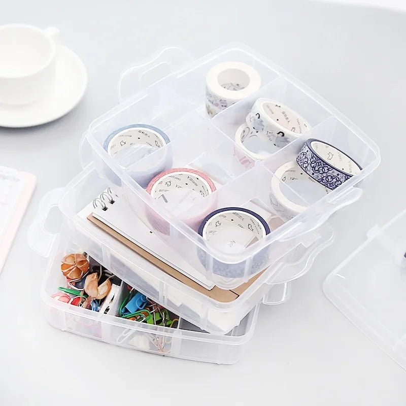 Transparent Storage Box (3-Tier) – Organizer for Washi Tape &amp; Stationery - Polendo Design transparent storage box