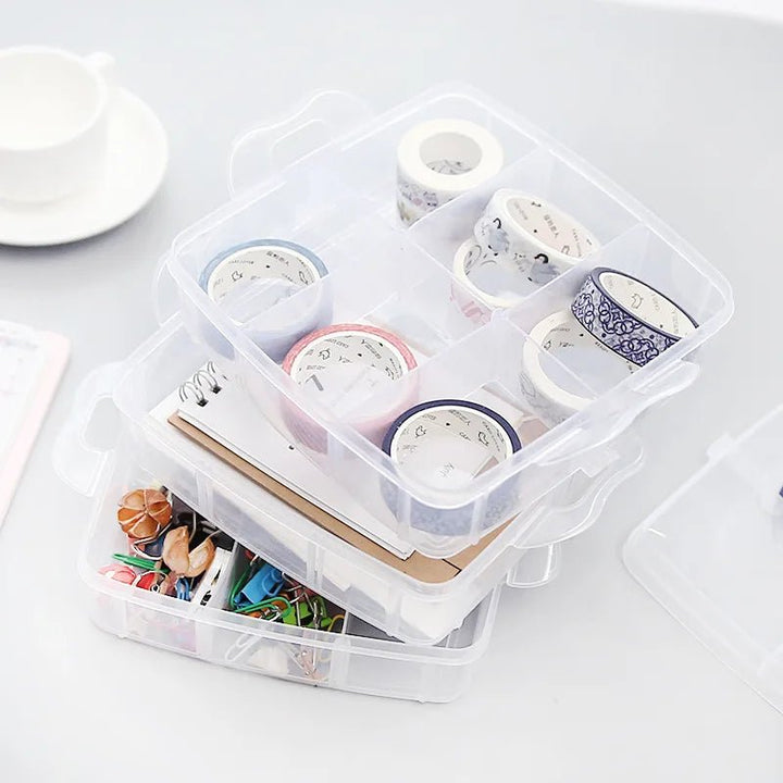 Transparent Storage Box (3-Tier) – Organizer for Washi Tape &amp; Stationery - Polendo Design transparent storage box