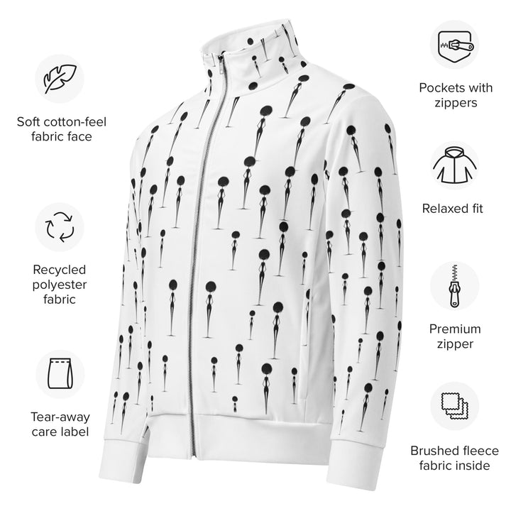 Muted Dialogue Unisex Track Jacket for Everyday Wear - Polendo Design muted dialogue unisex track jacket