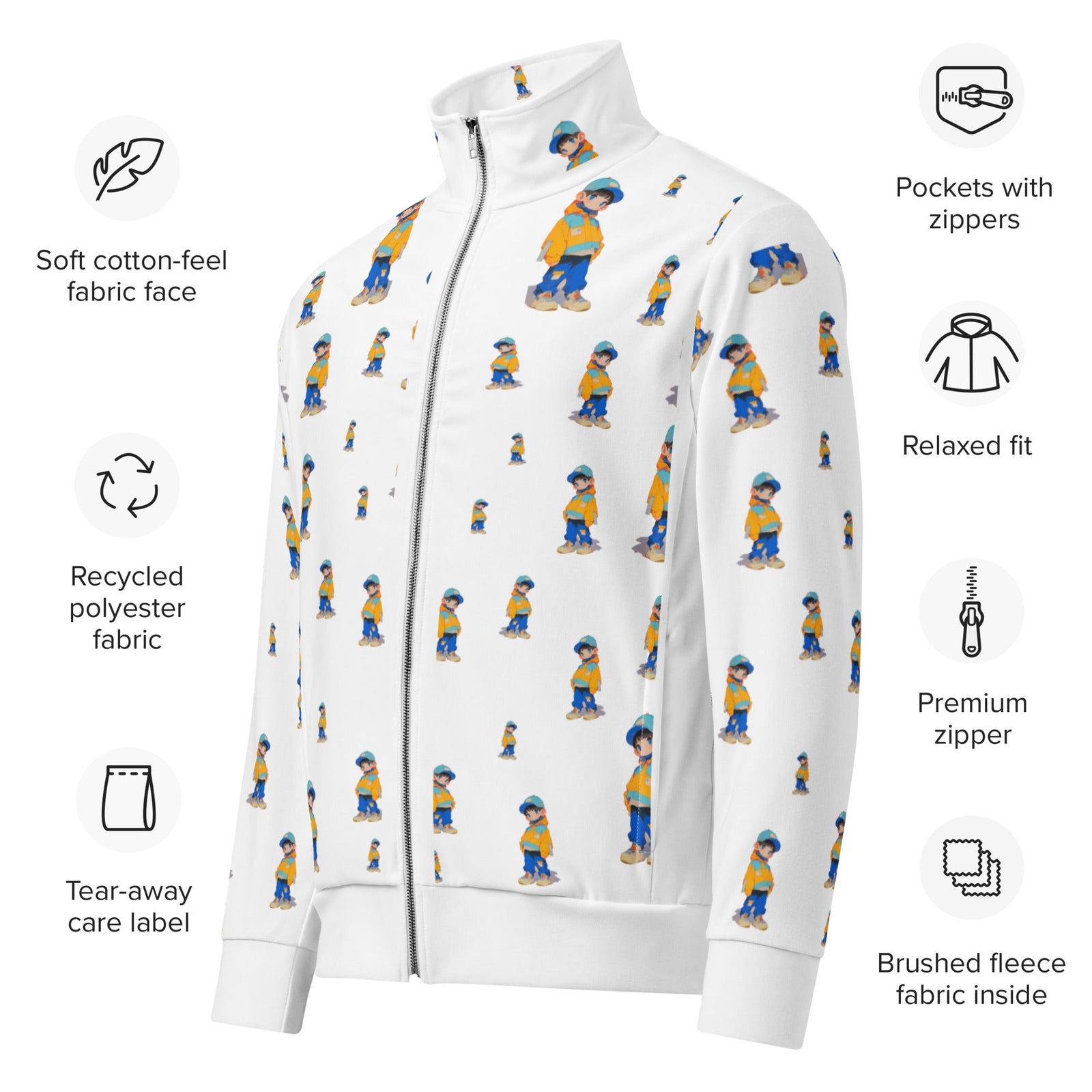 Timmy Unisex Track Jacket for Everyday Wear - Polendo Design timmy unisex track jacket