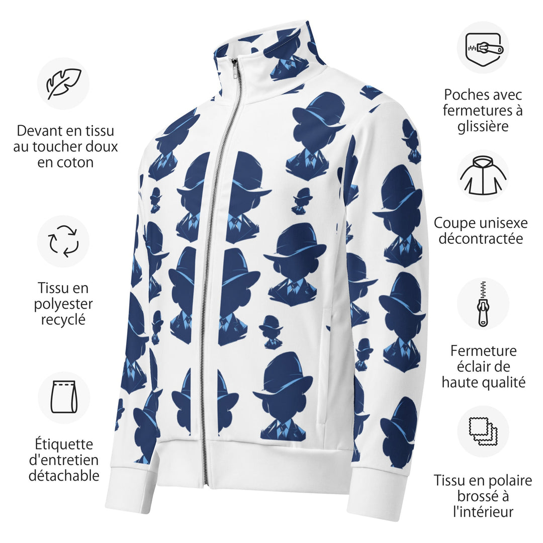 Agent Blue Unisex Track Jacket for Everyday Wear - Polendo Design agent blue unisex track jacket