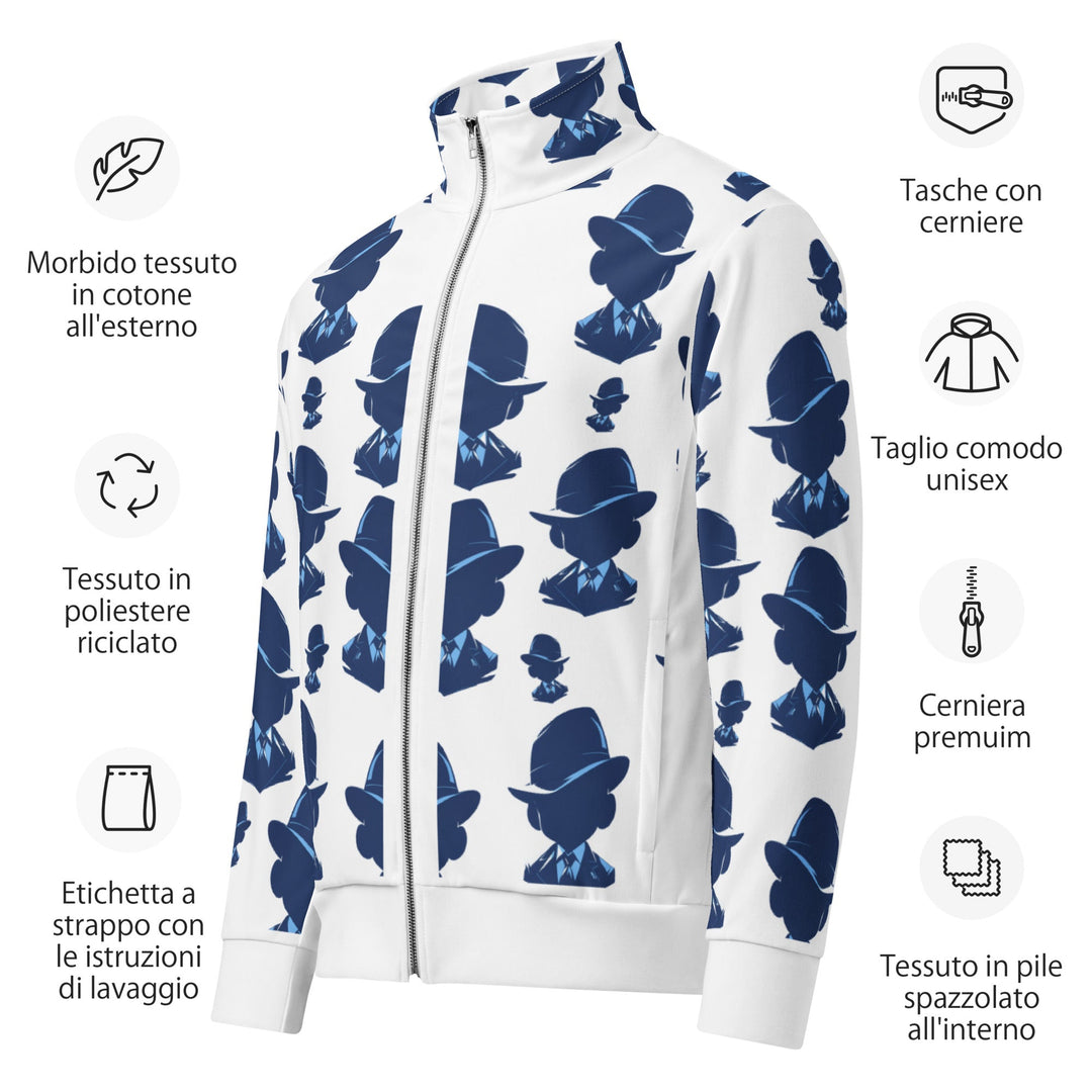 Agent Blue Unisex Track Jacket for Everyday Wear - Polendo Design agent blue unisex track jacket