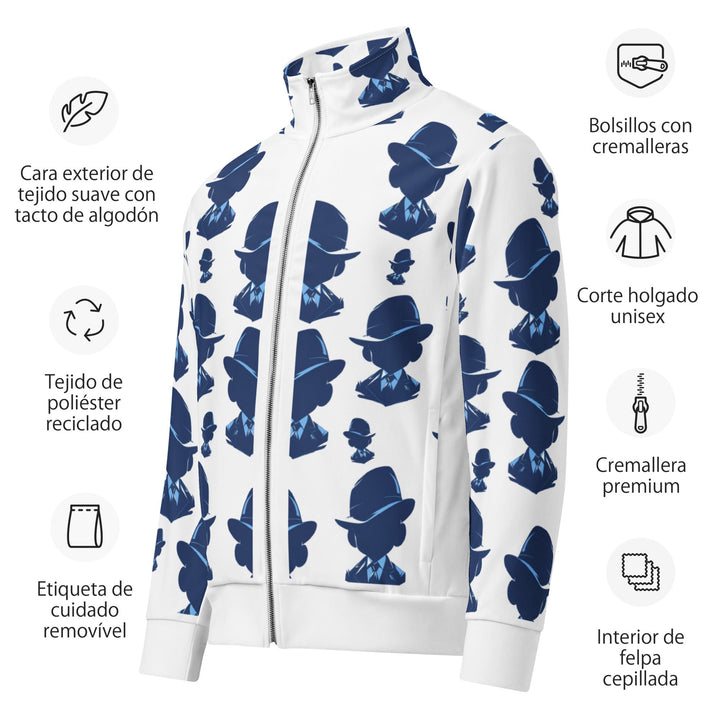 Agent Blue Unisex Track Jacket for Everyday Wear - Polendo Design agent blue unisex track jacket