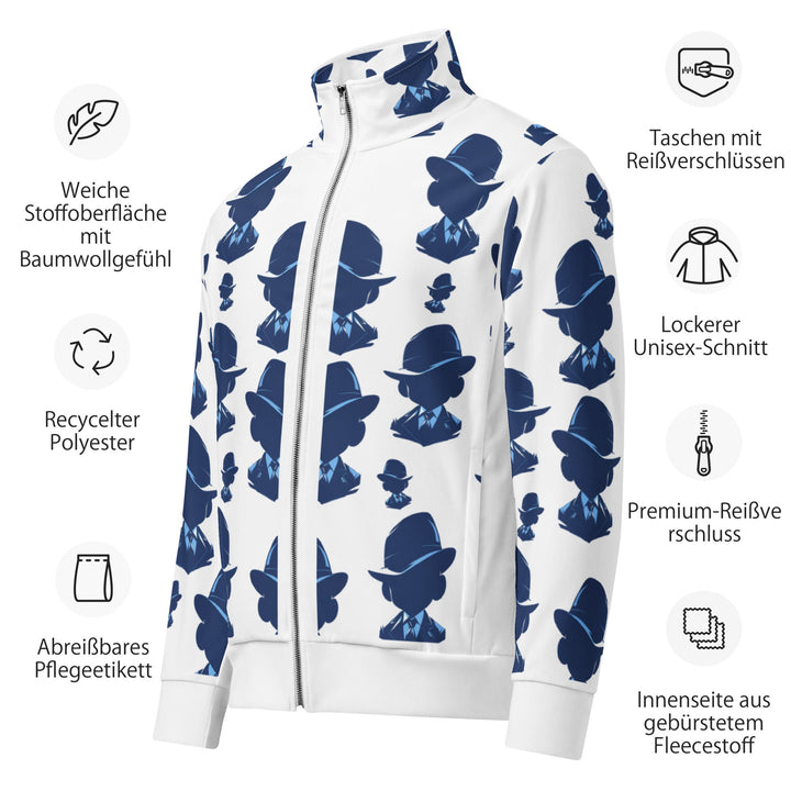 Agent Blue Unisex Track Jacket for Everyday Wear - Polendo Design agent blue unisex track jacket