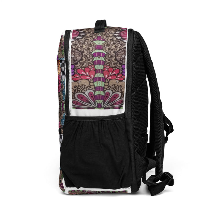 Whimsy Grid Bloom Backpack – Utility Backpack - Polendo Design backpack