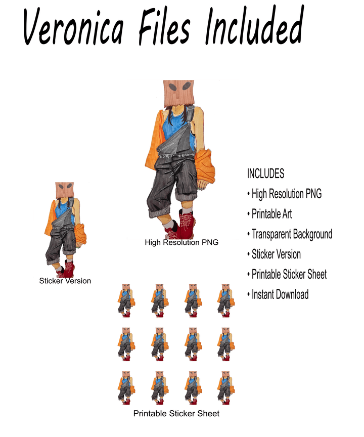 Veronica Full Character Pack – PNG Illustration &amp; Sticker Assets - Polendo Design