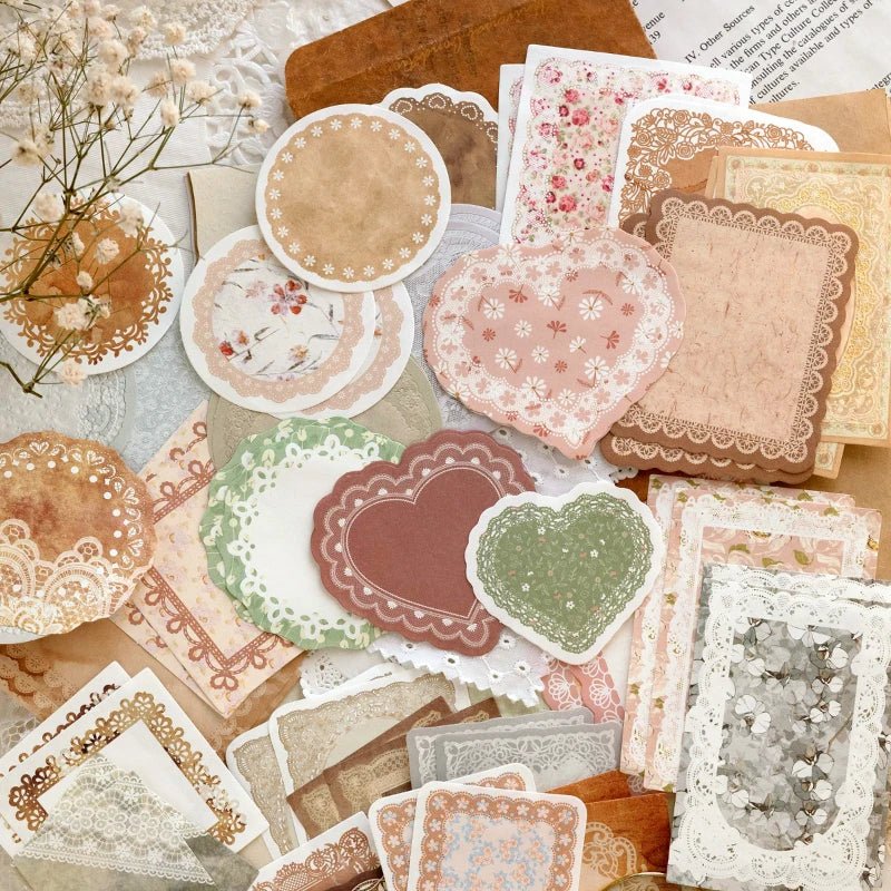 Vintage Journaling Paper Set (100pcs) – Scrapbook &amp; Writing Sheets - Polendo Design vintage journaling paper