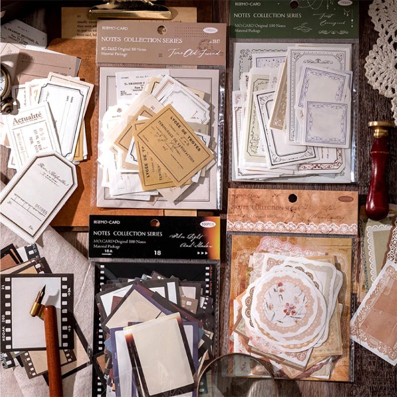 Vintage Journaling Paper Set (100pcs) – Scrapbook &amp; Writing Sheets - Polendo Design vintage journaling paper