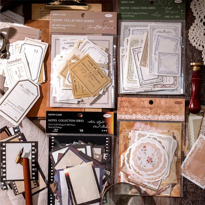 Vintage Journaling Paper Set (100pcs) – Scrapbook &amp; Writing Sheets - Polendo Design vintage journaling paper