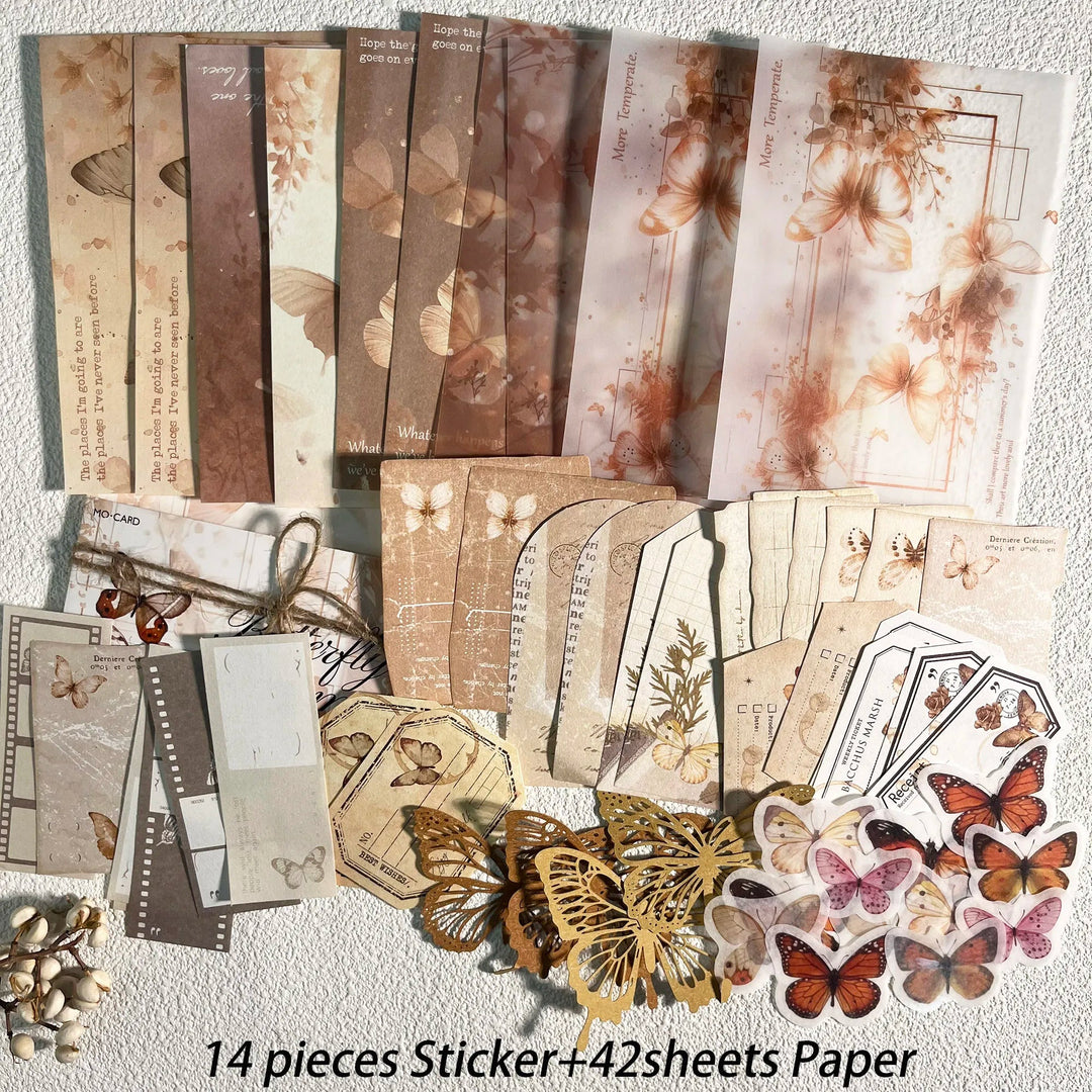 Vintage Scrapbook Kit (56pcs) – Aesthetic Journaling &amp; Sticker Set - Polendo Design vintage scrapbook kit