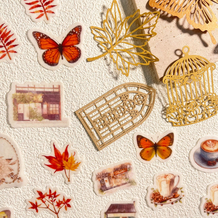 Vintage Scrapbook Kit (56pcs) – Aesthetic Journaling &amp; Sticker Set - Polendo Design vintage scrapbook kit