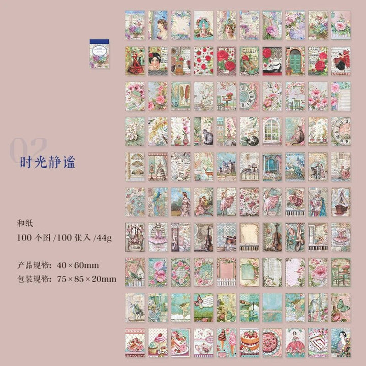 Vintage Sticker Set (100pcs) – Aesthetic Scrapbook &amp; Journal Stickers - Polendo Design vintage sticker set