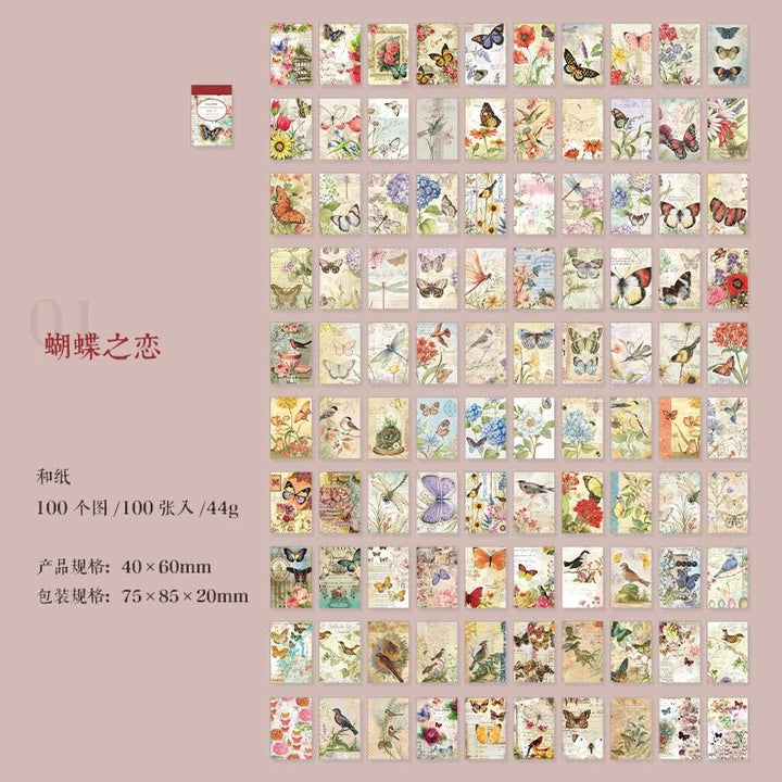 Vintage Sticker Set (100pcs) – Aesthetic Scrapbook &amp; Journal Stickers - Polendo Design vintage sticker set