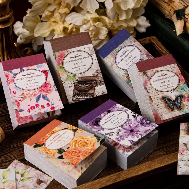 Vintage Sticker Set (100pcs) – Aesthetic Scrapbook & Journal Stickers - Polendo Design vintage sticker set