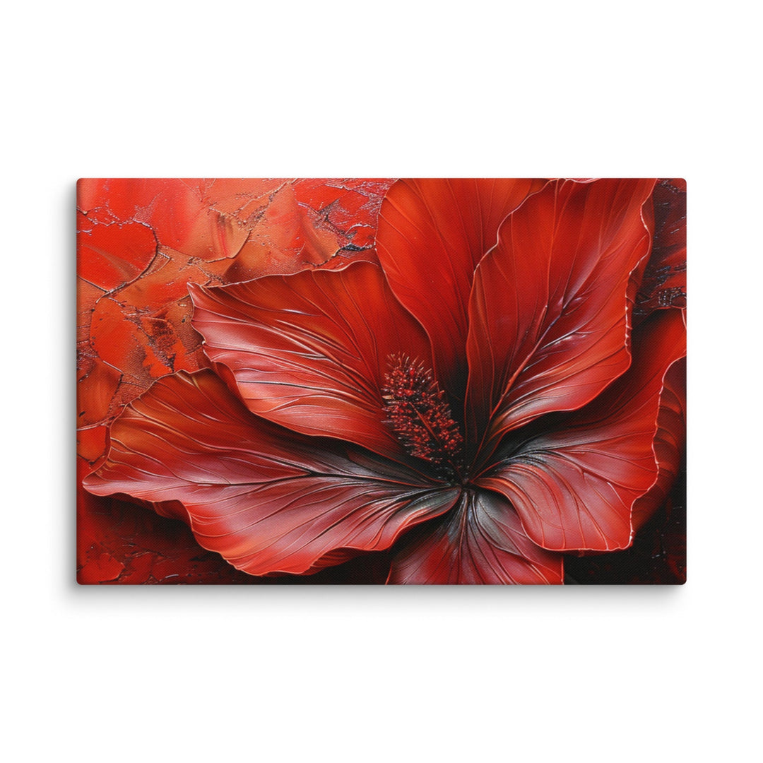 Whisper of Scarlet Red Flower Canvas Wall Art - Polendo Design red flower canvas wall art