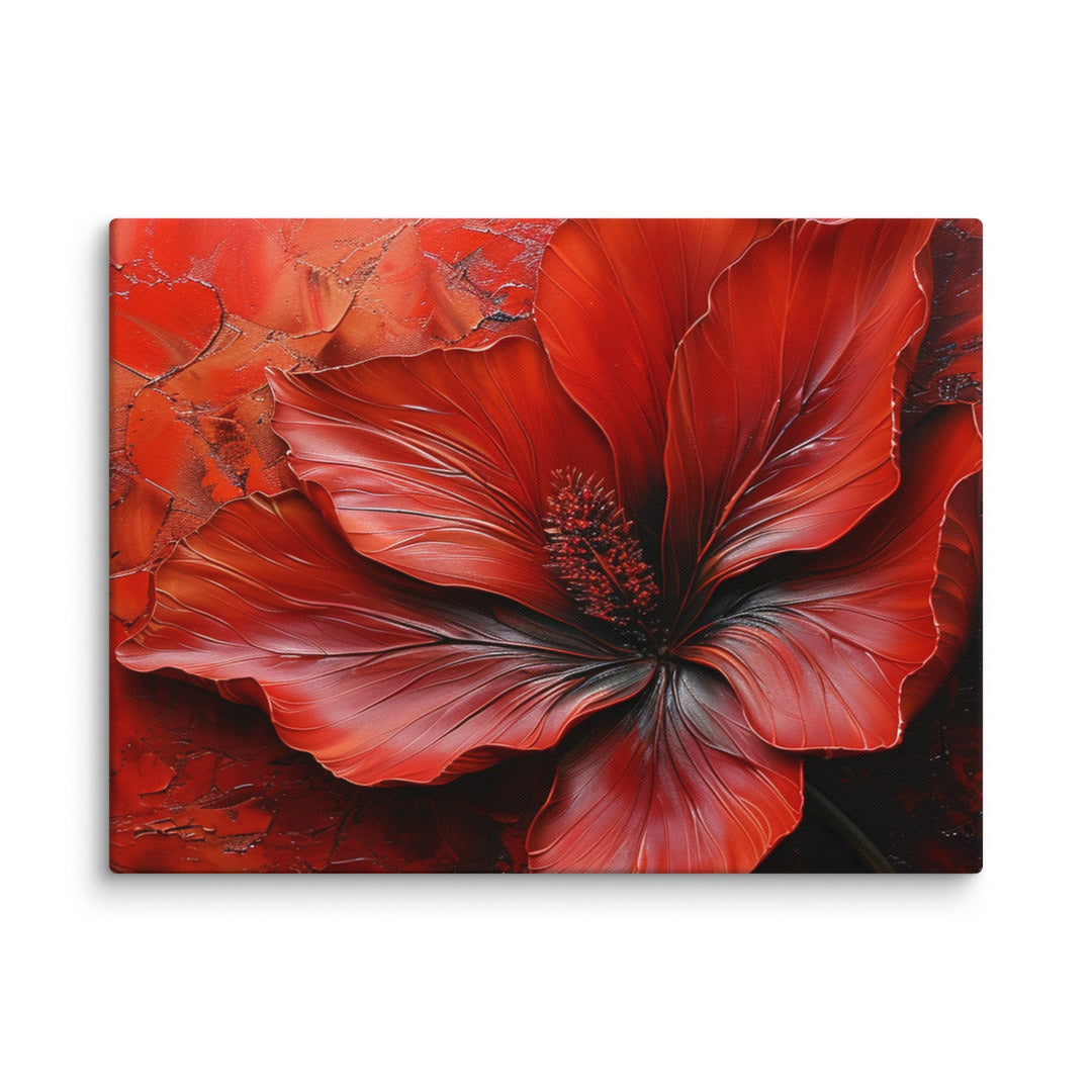 Whisper of Scarlet Red Flower Canvas Wall Art - Polendo Design red flower canvas wall art