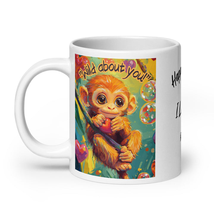 Wild About You Monkey Coffee Mug - Polendo Design monkey coffee mug