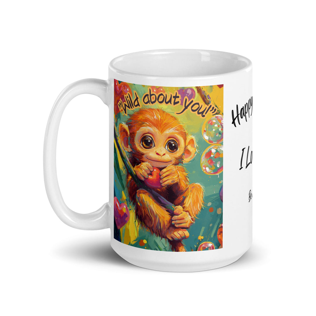Wild About You Monkey Coffee Mug - Polendo Design monkey coffee mug