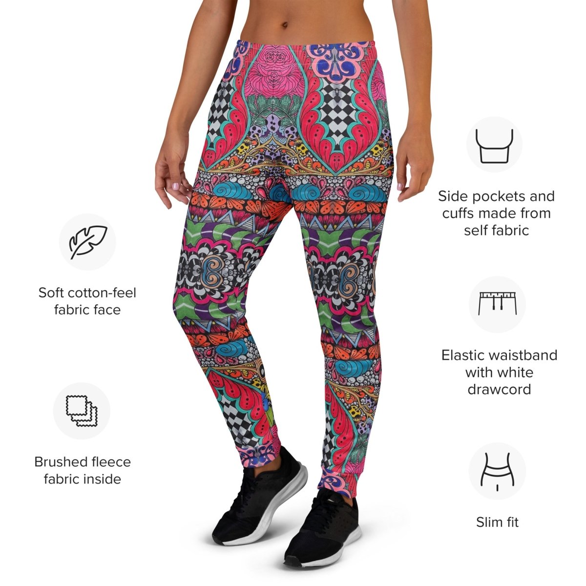 Women’s Polendo Kaleido Bloom Joggers - Polendo Design Polendo Kaleido Bloom Joggers