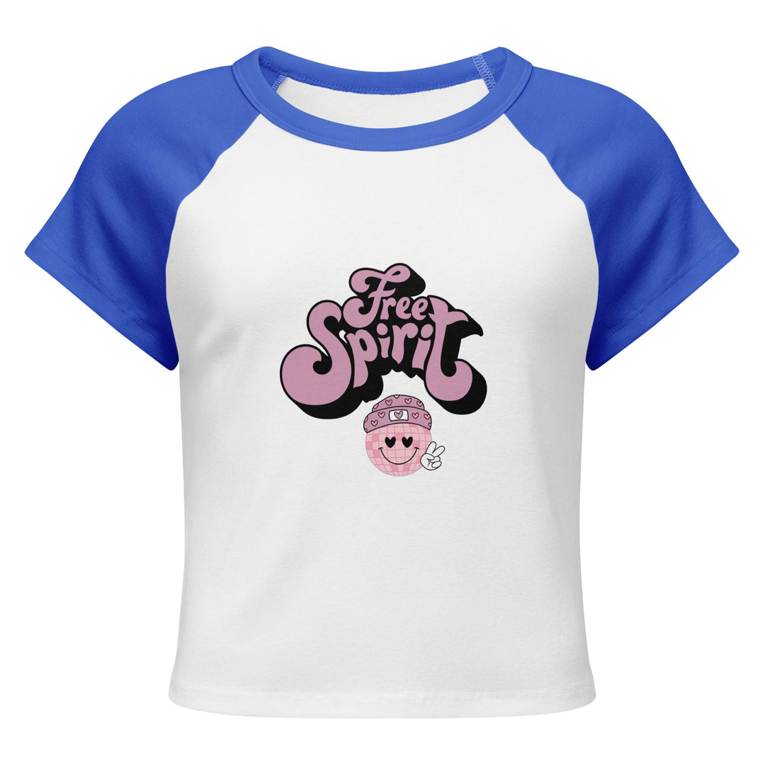 "Free Spirit" Women’s Micro Rib Raglan Baby Tee - Polendo Design T-SHIRT