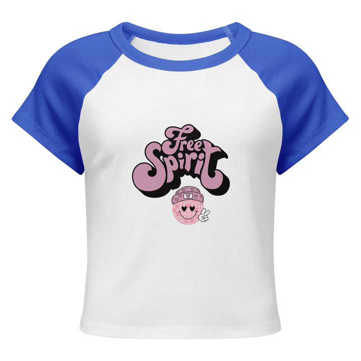 "Free Spirit" Women’s Micro Rib Raglan Baby Tee - Polendo Design T-SHIRT