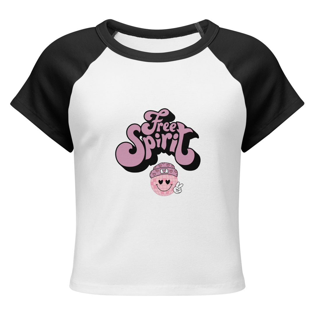 "Free Spirit" Women’s Micro Rib Raglan Baby Tee - Polendo Design T-SHIRT