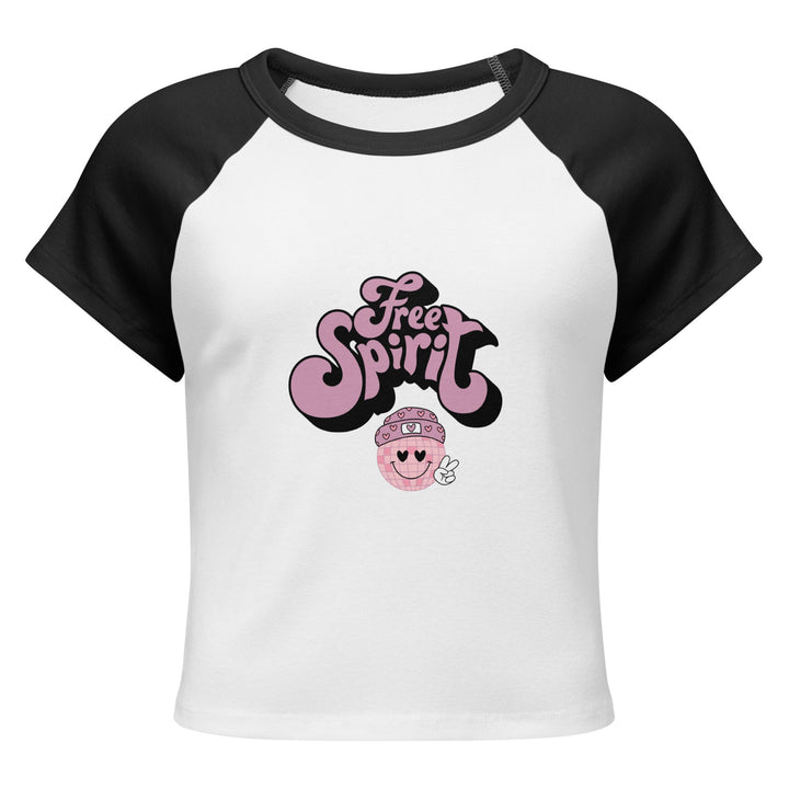 "Free Spirit" Women’s Micro Rib Raglan Baby Tee - Polendo Design T-SHIRT