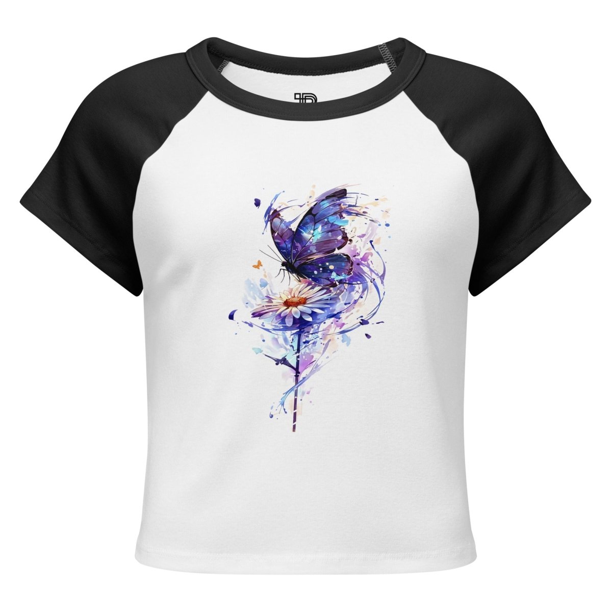 Petal Silence Micro-Rib Raglan Baby Tee - Polendo Design Petal Silence Micro-Rib Raglan Baby Tee
