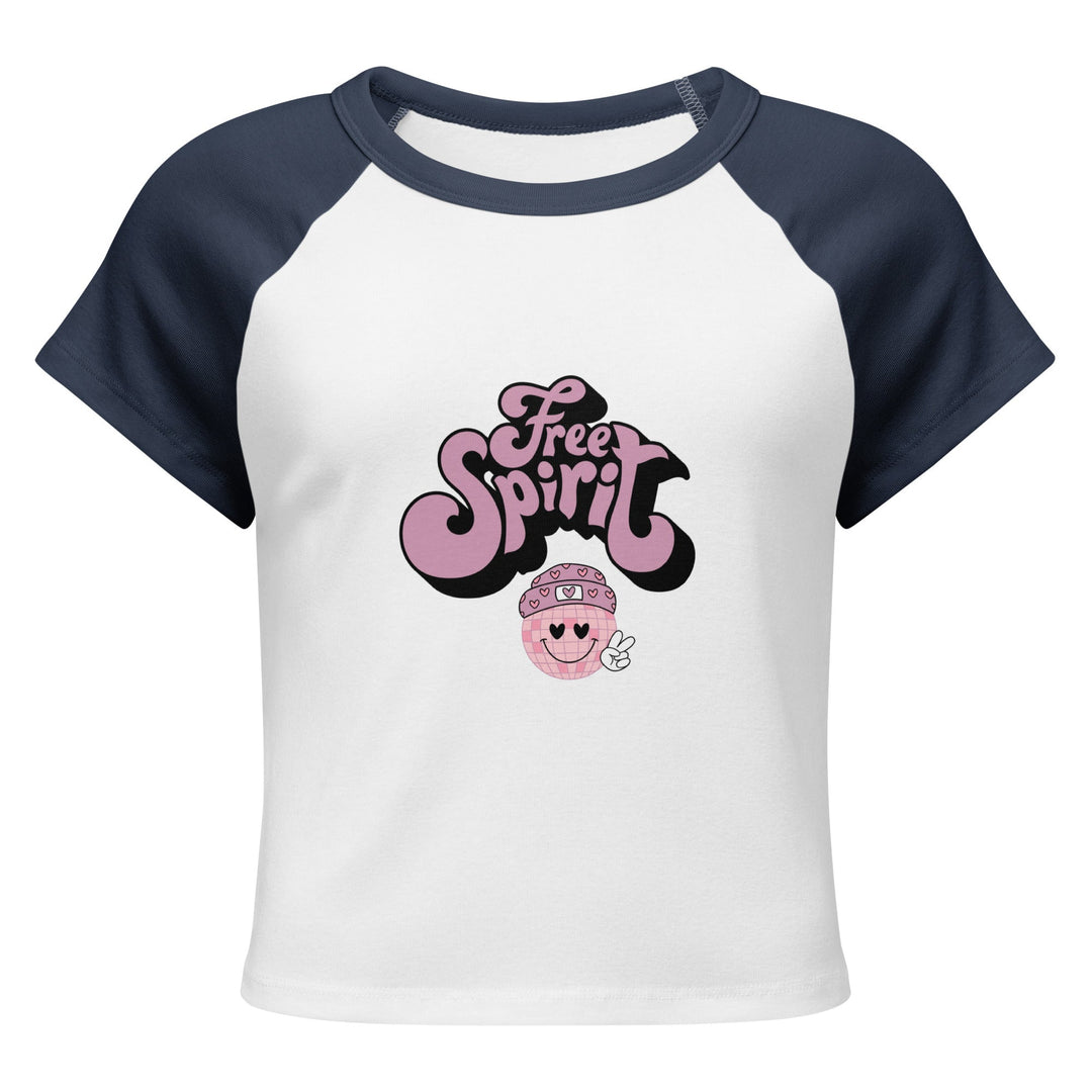 "Free Spirit" Women’s Micro Rib Raglan Baby Tee - Polendo Design T-SHIRT