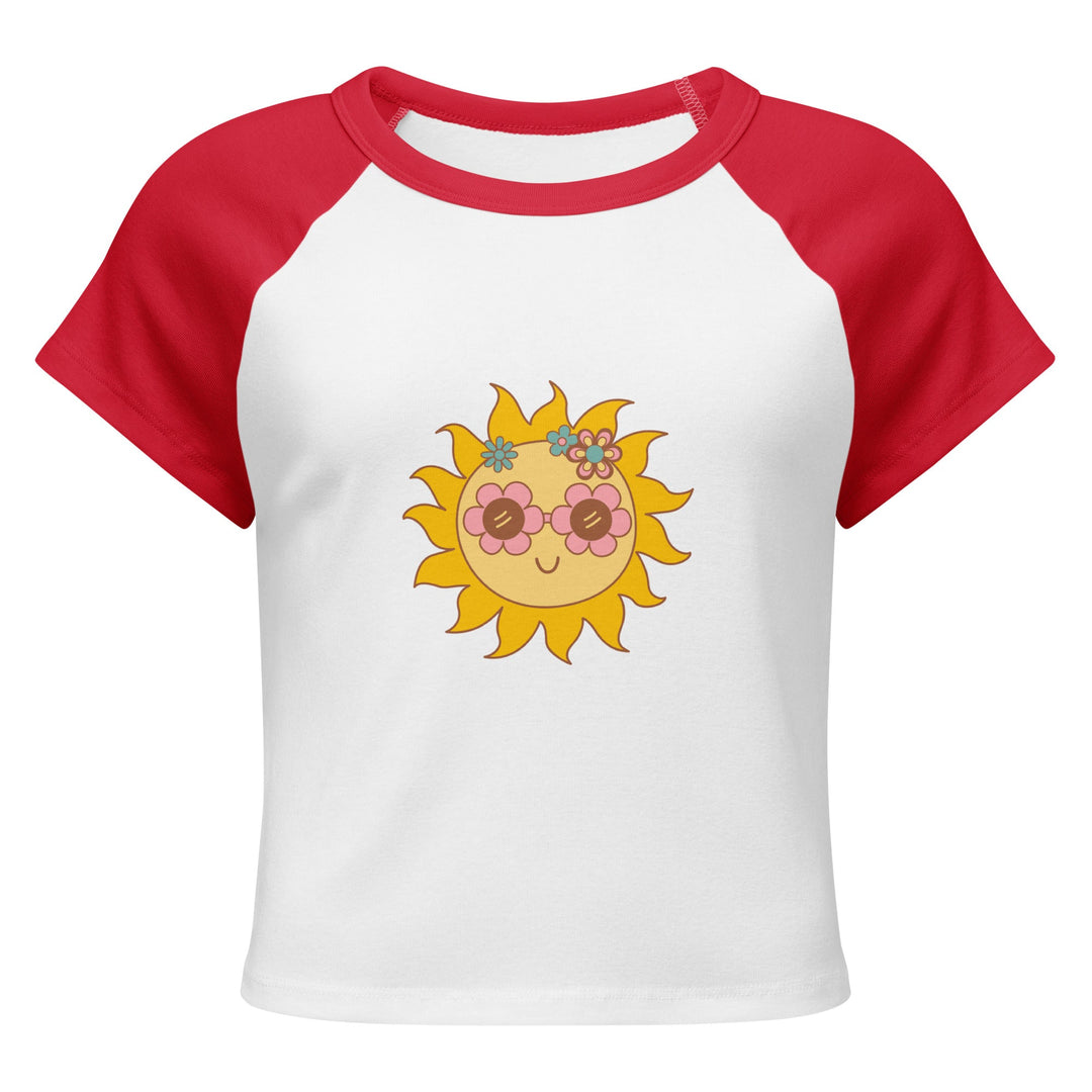 "Cheeky Sun" Women’s micro rib raglan baby tee - Polendo Design T-SHIRT