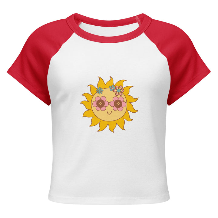 "Cheeky Sun" Women’s micro rib raglan baby tee - Polendo Design T-SHIRT
