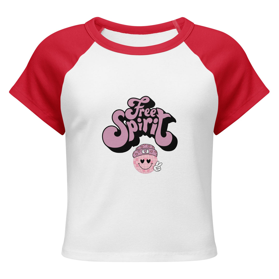 "Free Spirit" Women’s Micro Rib Raglan Baby Tee - Polendo Design T-SHIRT