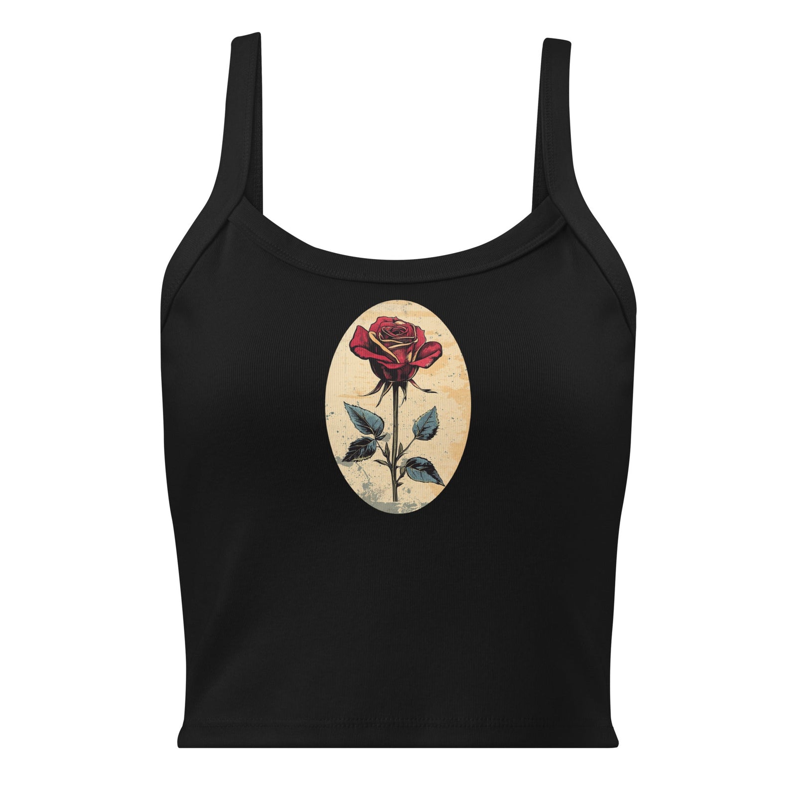 Polendo Vintage Bloom Women's Micro Rib Tank Top - Polendo Design polendo vintage bloom women's micro rib tank top