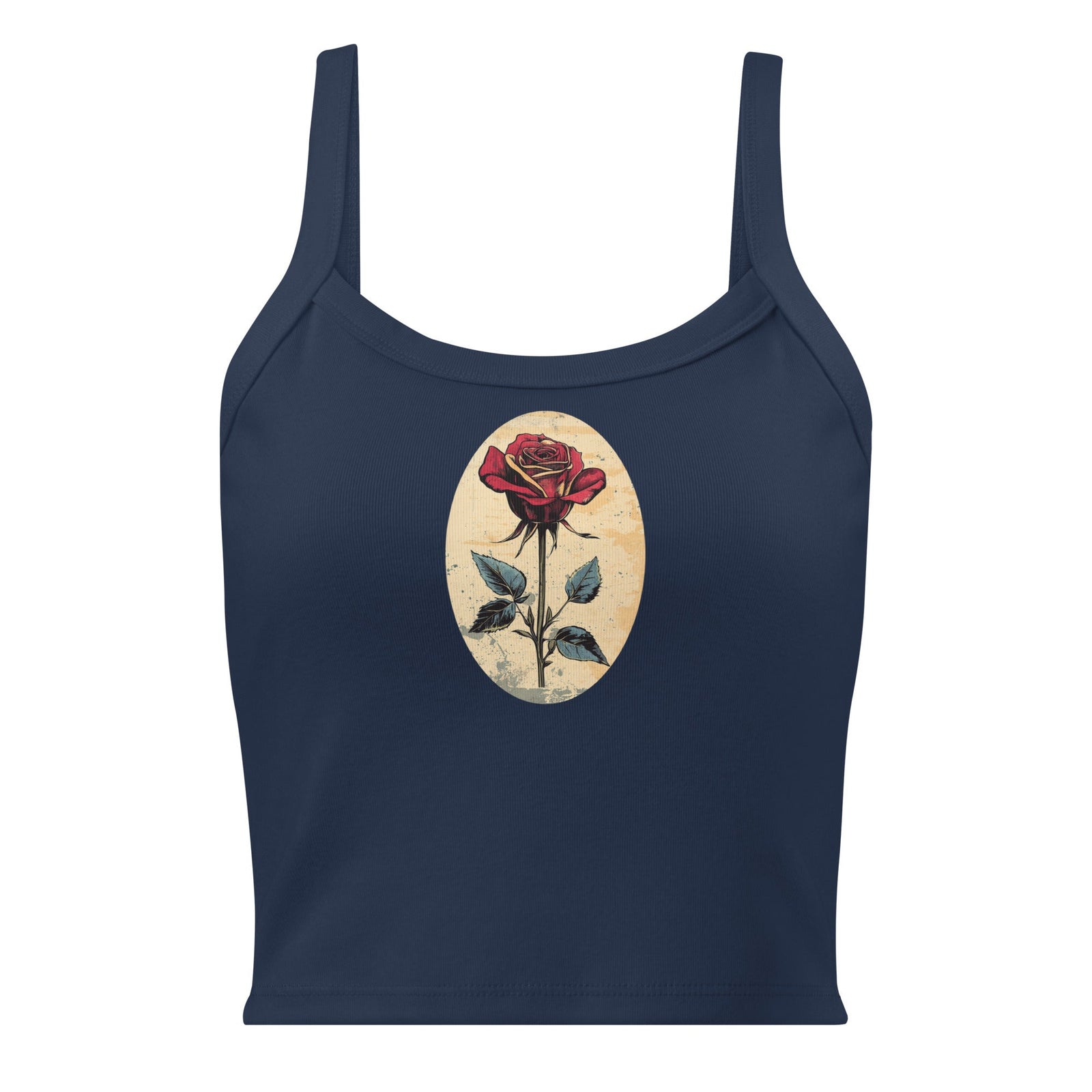 Polendo Vintage Bloom Women's Micro Rib Tank Top - Polendo Design polendo vintage bloom women's micro rib tank top