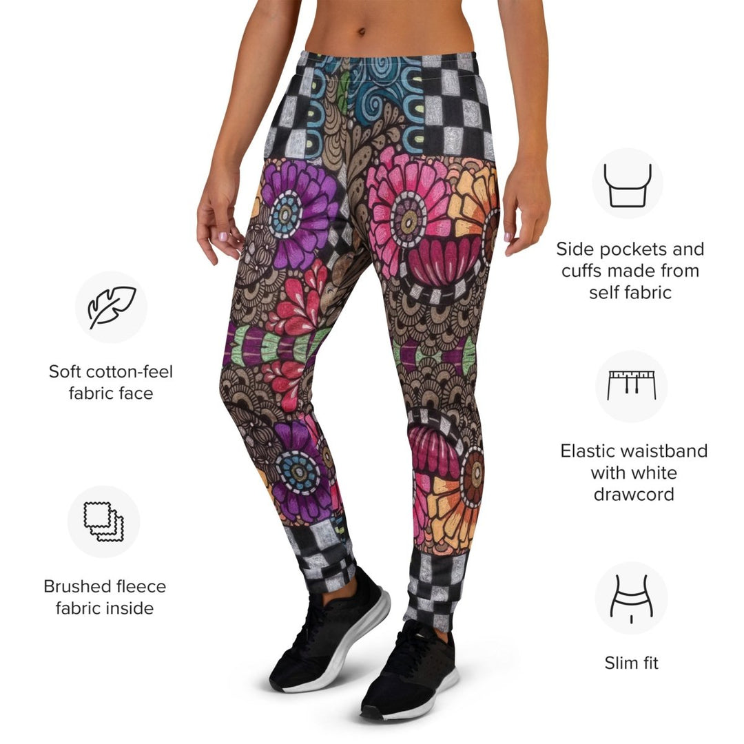 Women’s Polendo Mosaic Bloom Joggers - Polendo Design Polendo Mosaic Bloom Joggers