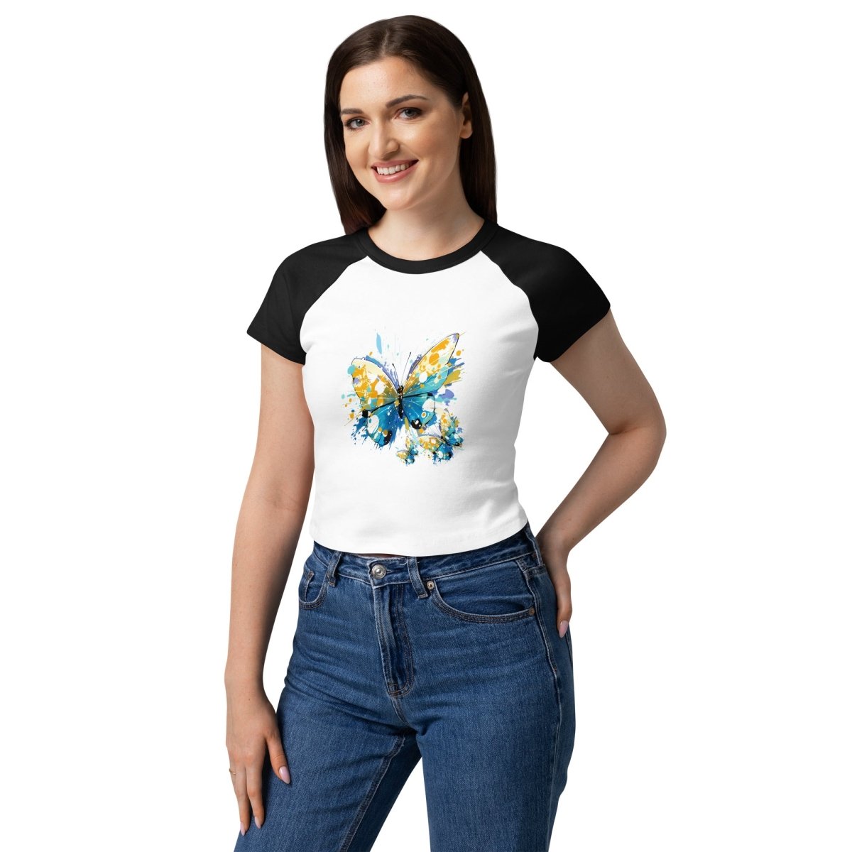 Women’s Polendo Radiant Butterfly Baby Tee - Polendo Design Polendo Radiant Butterfly Baby Tee