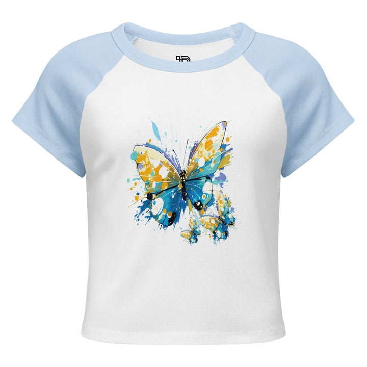 Women’s Polendo Radiant Butterfly Baby Tee - Polendo Design Polendo Radiant Butterfly Baby Tee