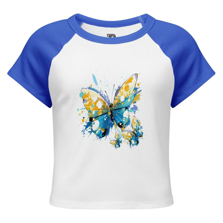 Women’s Polendo Radiant Butterfly Baby Tee - Polendo Design Polendo Radiant Butterfly Baby Tee
