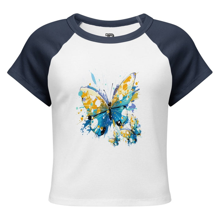 Women’s Polendo Radiant Butterfly Baby Tee - Polendo Design Polendo Radiant Butterfly Baby Tee