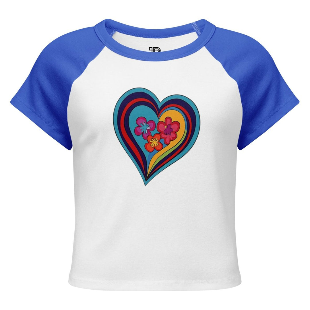 Women’s Polendo Radiant Heart Baby Tee – Neon - Polendo Design Polendo Radiant Heart Baby Tee
