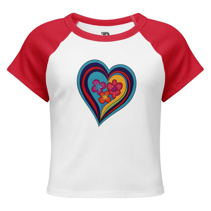 Women’s Polendo Radiant Heart Baby Tee – Neon - Polendo Design Polendo Radiant Heart Baby Tee