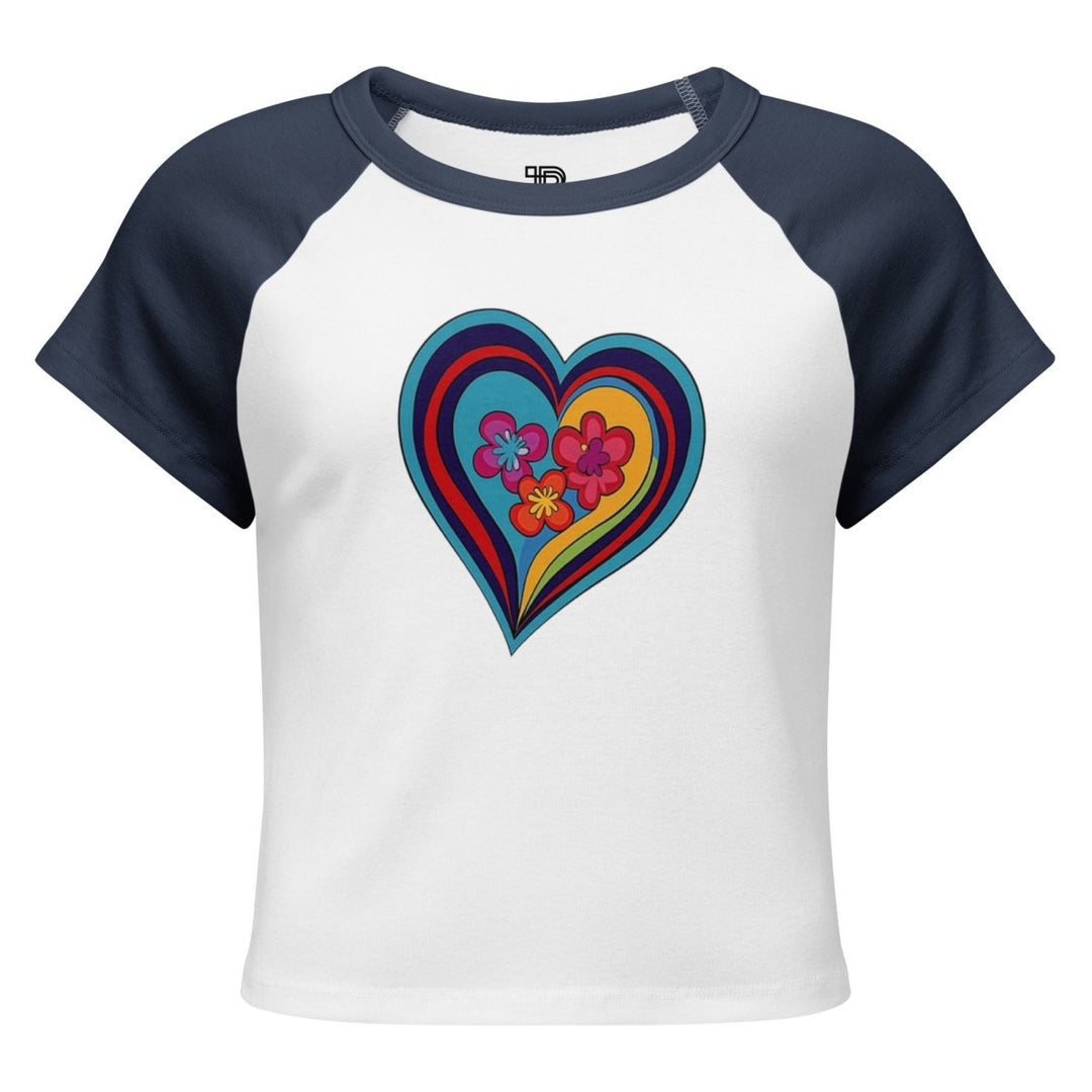 Women’s Polendo Radiant Heart Baby Tee – Neon - Polendo Design Polendo Radiant Heart Baby Tee
