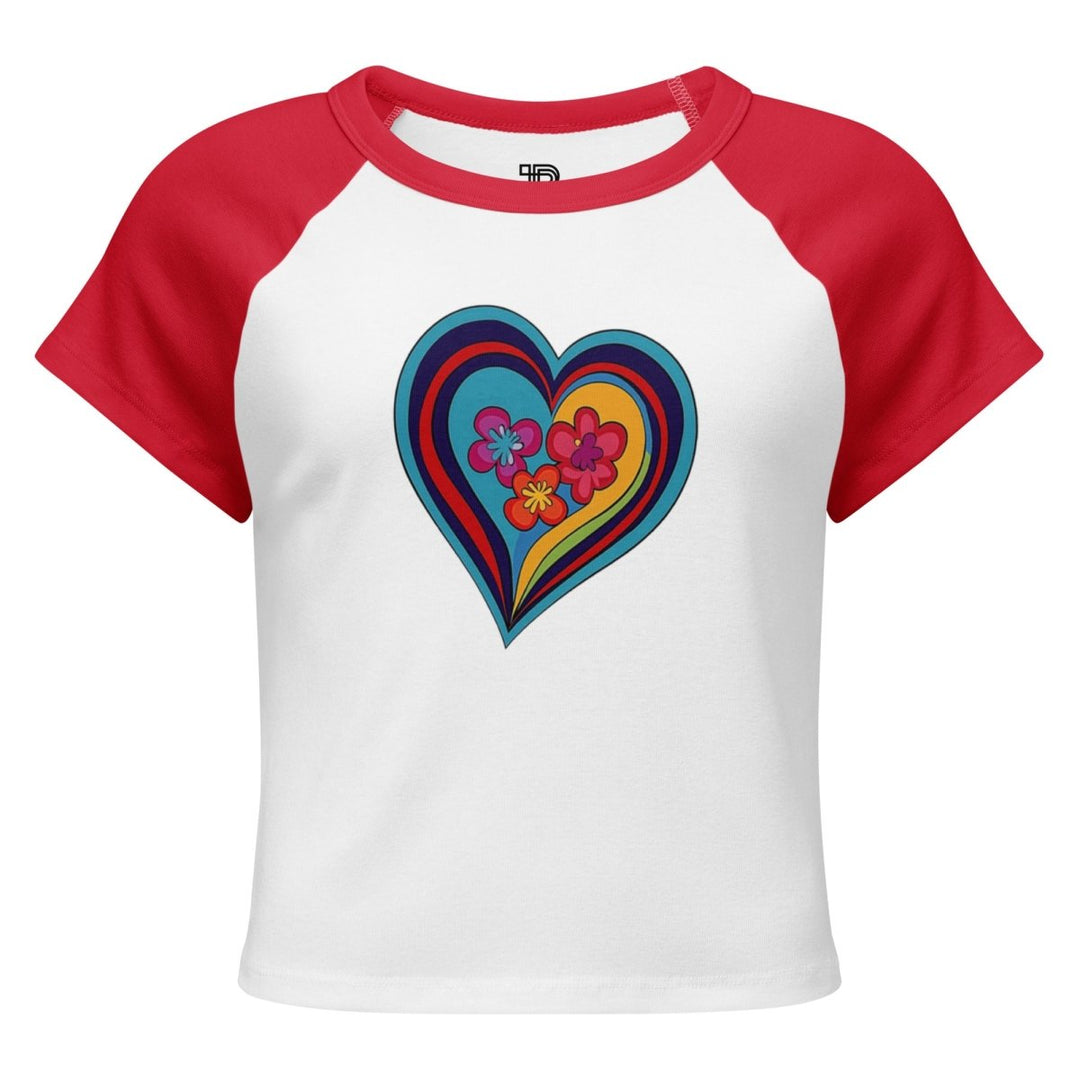 Women’s Polendo Radiant Heart Baby Tee – Neon - Polendo Design Polendo Radiant Heart Baby Tee